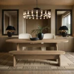Varm & Estella Extendable Dining Table with Velvet Chairs & Bench