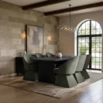 Varm Extendable Table & Aiko Green Chairs Dining Set