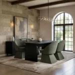 Varm Extendable Table & Aiko Green Chairs Dining Set