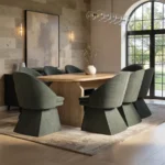 Varm Extendable Table & Aiko Green Chairs Dining Set