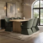 Varm Extendable Table & Aiko Green Chairs Dining Set