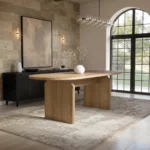 Varm Oval Extendable Dining Table Wood Effect Ribbed
