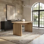 Varm Oval Extendable Dining Table Wood Effect Ribbed