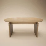Varm Oval Extendable Dining Table Wood Effect Ribbed