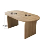 Varm Oval Extendable Dining Table Wood Effect Ribbed