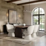 Varm Ribbed Dining Table with Aiko Chairs Set