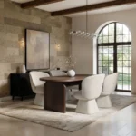 Varm Ribbed Dining Table with Aiko Chairs Set