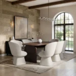 Varm Ribbed Dining Table with Aiko Chairs Set