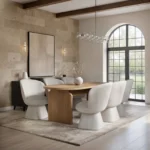 Varm Ribbed Dining Table with Aiko Chairs Set