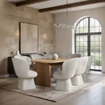 Varm Ribbed Dining Table with Aiko Chairs Set