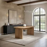 Varm Ribbed Dining Table with Aiko Chairs Set