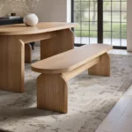 Varm Ribbed Oval Extendable Dining Table & 2 Bench Set