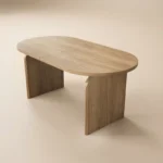 Varm Ribbed Oval Extendable Dining Table & 2 Bench Set