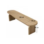 Varm Wood Effect Ribbed Dining Bench