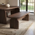 Varm Wood Effect Ribbed Dining Bench