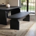 Varm Wood Effect Ribbed Dining Bench