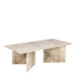 Vega Rectangular Coffee Table with Brown Marble Top 140cm