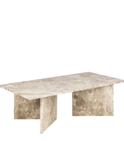 Vega Rectangular Coffee Table with Brown Marble Top 140cm