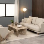 Vega Rectangular Coffee Table with Brown Marble Top 140cm