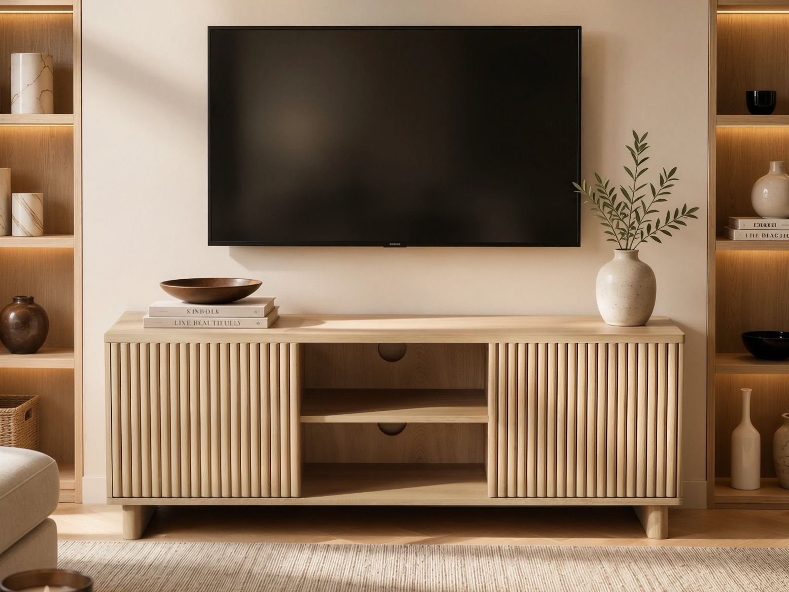 velmor-120cm-ribbed-tv-unit-with-storage-1 Velmor 120cm Ribbed TV Unit with Storage - Image 1