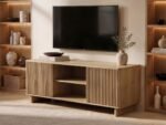 Velmor 120cm Ribbed TV Unit with Storage - Image 3