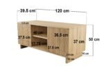 Velmor 120cm Ribbed TV Unit with Storage - Image 7