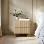 Velmor 2 Drawer Ribbed Bedside Table