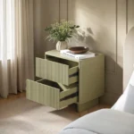 Velmor 2 Drawer Ribbed Bedside Table
