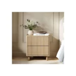 Velmor 2 Drawer Ribbed Bedside Table