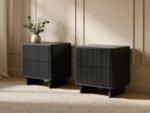 Velmor 2 Drawer Ribbed Bedside Tables Set of 2