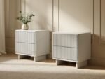 Velmor 2 Drawer Ribbed Bedside Tables Set of 2 - Image 3
