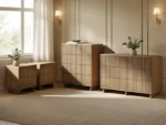Velmor 4 Piece Ribbed Bedroom Furniture Set