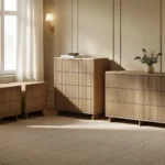 Velmor 4 Piece Ribbed Bedroom Furniture Set