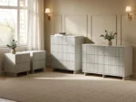 Velmor 4 Piece Ribbed Bedroom Furniture Set