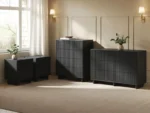 Velmor 4 Piece Ribbed Bedroom Furniture Set