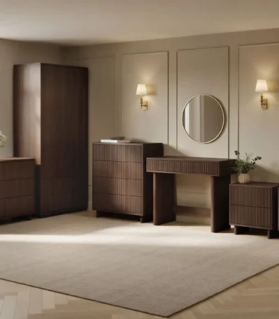 Velmor 6 Piece Ribbed Bedroom Furniture Set