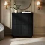 Velmor Ribbed Chest of 5 Drawers Black