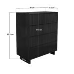 Velmor Ribbed Chest of 5 Drawers Black - Image 7