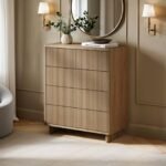 Velmor Ribbed Chest of 5 Drawers Oak - Image 2