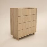 Velmor Ribbed Chest of 5 Drawers Oak - Image 4