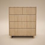 Velmor Ribbed Chest of 5 Drawers Oak - Image 5