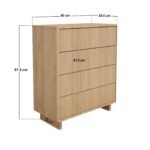 Velmor Ribbed Chest of 5 Drawers Oak - Image 6