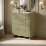 Velmor Ribbed Chest of 5 Drawers Olive Green