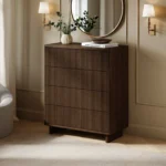 Velmor Ribbed Chest of 5 Drawers Walnut