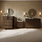 Velmor Ribbed Chest of 5 Drawers Walnut