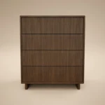 Velmor Ribbed Chest of 5 Drawers Walnut
