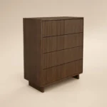 Velmor Ribbed Chest of 5 Drawers Walnut