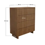 Velmor Ribbed Chest of 5 Drawers Walnut