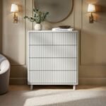 Velmor Ribbed Chest of 5 Drawers White