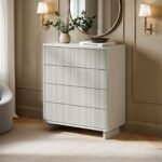 Velmor Ribbed Chest of 5 Drawers White - Image 2